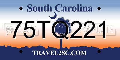 75TQ221 South Carolina License Plate