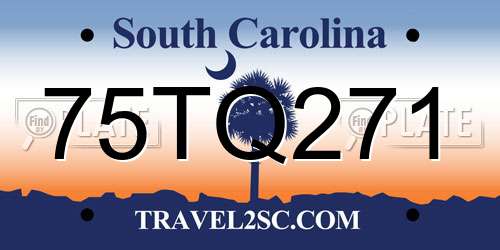 75TQ271 South Carolina License Plate