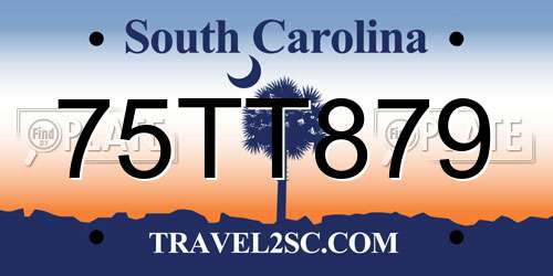 75TT879 South Carolina License Plate