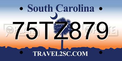 75TZ879 South Carolina License Plate