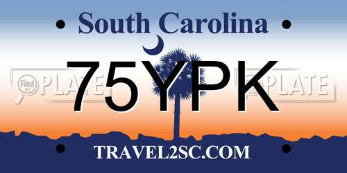 75YPK South Carolina License Plate
