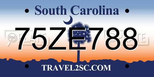 75ZE788 South Carolina License Plate