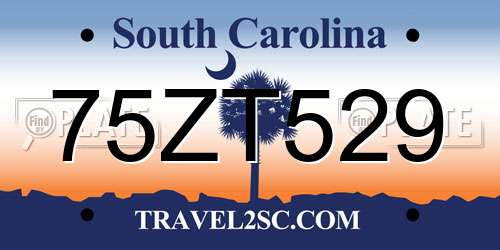 75ZT529 South Carolina License Plate