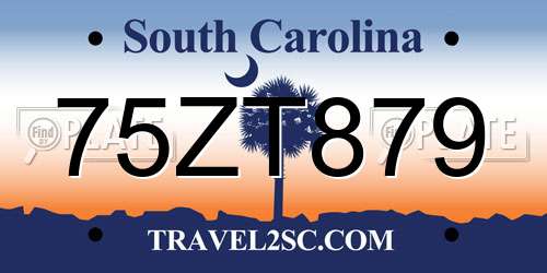 75ZT879 South Carolina License Plate
