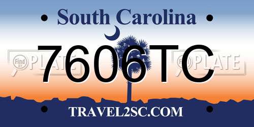 7606TC South Carolina License Plate