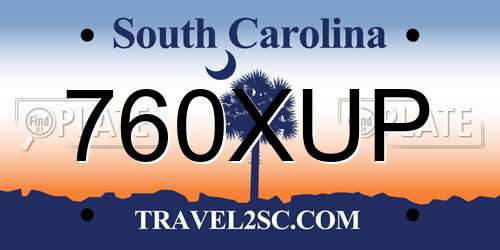 760XUP South Carolina License Plate