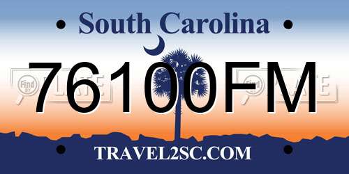 76100FM South Carolina License Plate