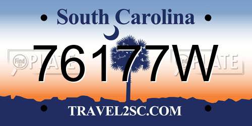 76177W South Carolina License Plate