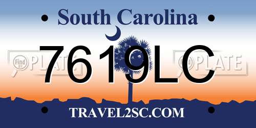 7619LC South Carolina License Plate