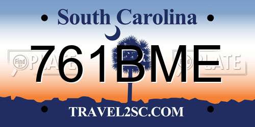 761BME South Carolina License Plate
