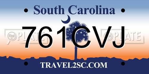 761CVJ South Carolina License Plate