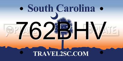 762BHV South Carolina License Plate