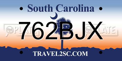 762BJX South Carolina License Plate
