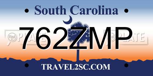 762ZMP South Carolina License Plate