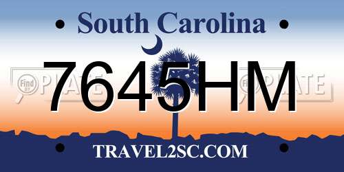 7645HM South Carolina License Plate