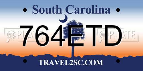 764ETD South Carolina License Plate