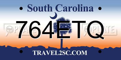 764ETQ South Carolina License Plate