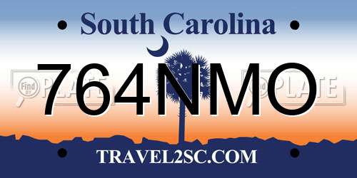 764NMO South Carolina License Plate