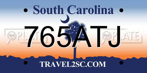 765ATJ South Carolina License Plate