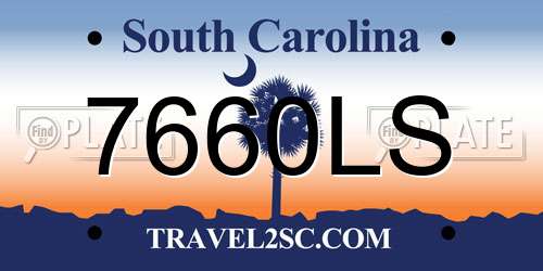 7660LS South Carolina License Plate