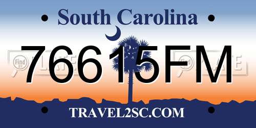 76615FM South Carolina License Plate