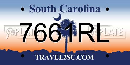 7661RL South Carolina License Plate