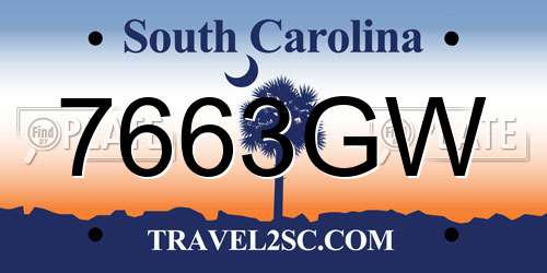 7663GW South Carolina License Plate