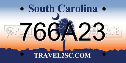 766A23 South Carolina License Plate
