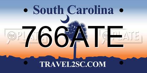 766ATE South Carolina License Plate