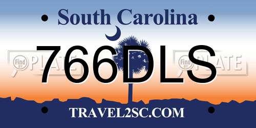766DLS South Carolina License Plate