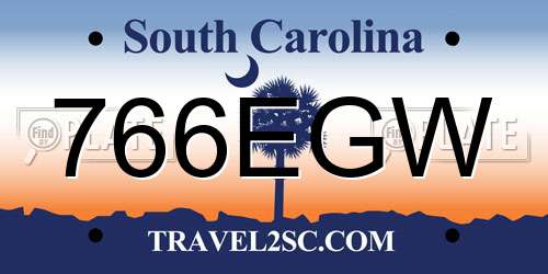 766EGW South Carolina License Plate