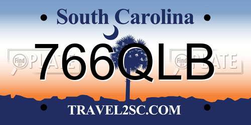 766QLB South Carolina License Plate