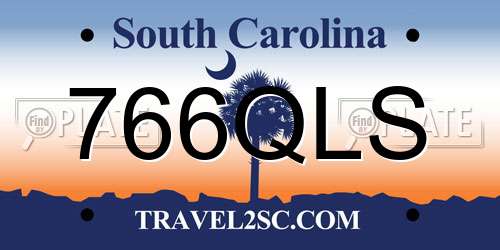 766QLS South Carolina License Plate