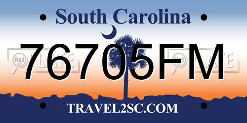 76705FM South Carolina License Plate