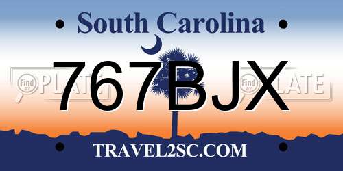 767BJX South Carolina License Plate