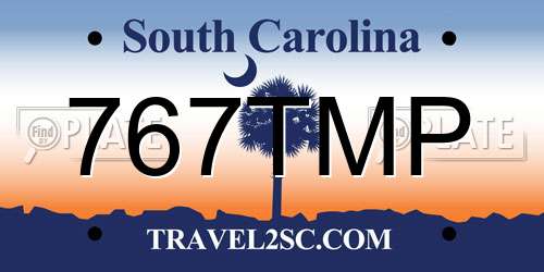 767TMP South Carolina License Plate