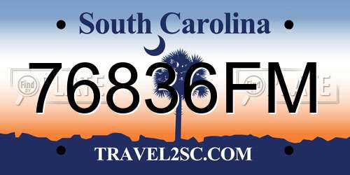 76836FM South Carolina License Plate
