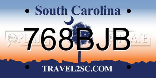 768BJB South Carolina License Plate