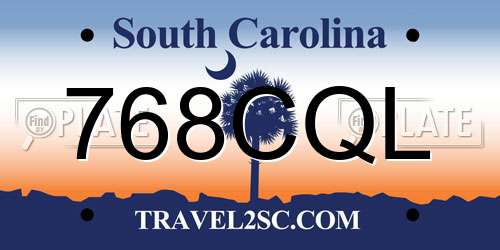 768CQL South Carolina License Plate
