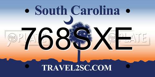 768SXE South Carolina License Plate