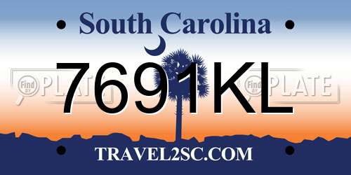 7691KL South Carolina License Plate