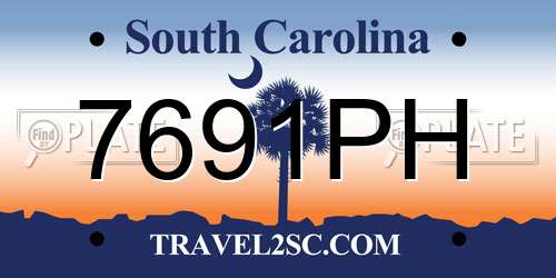 7691PH South Carolina License Plate