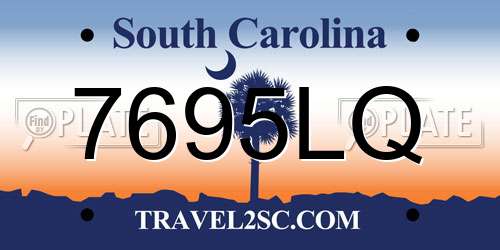 7695LQ South Carolina License Plate