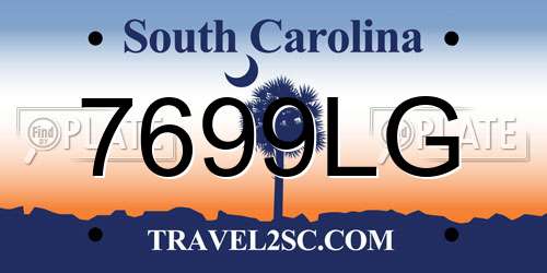 7699LG South Carolina License Plate