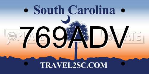 769ADV South Carolina License Plate