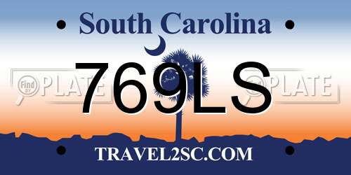769LS South Carolina License Plate