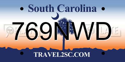 769NWD South Carolina License Plate