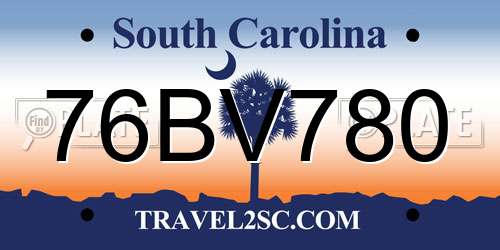 76BV780 South Carolina License Plate