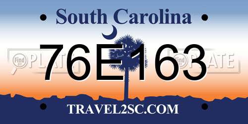 76E163 South Carolina License Plate