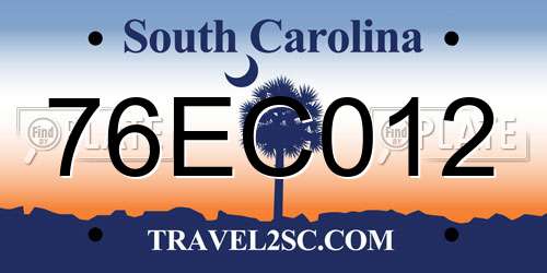 76EC012 South Carolina License Plate